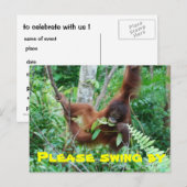 Carte Postale Invitation de la fête des Échanges animaux mignons (Devant / Derrière)