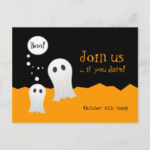 Carte Postale Invitation de la fête des Fantômes d'Halloween