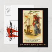 Carte Postale Invitation De La Fête Des Signes D'Halloween Avec (Devant / Derrière)