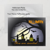 Carte Postale Invitation de la fête d'Halloween (Devant / Derrière)