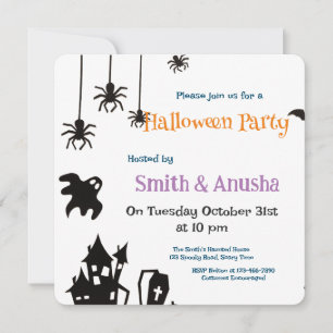 Carte postale Invitation de la fête d'Halloween po