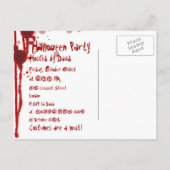 Carte Postale Invitation de la fête d'Halloween tueuse en série (Dos)