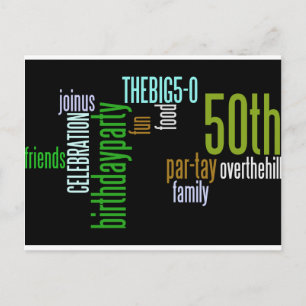 Carte Postale invitation de la fête du 50e anniversaire