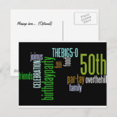 Carte Postale invitation de la fête du 50e anniversaire (Devant / Derrière)