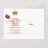 Carte Postale Invitation de la fête du couronnement (Dos)