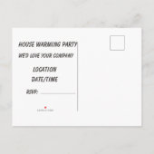 Carte Postale Invitation de la fête du réchauffement de la maiso (Dos)