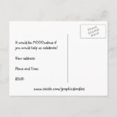 Carte Postale Invitation de la fête du réchauffement du foyer. (Dos)