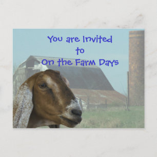 Carte Postale Invitation de la journée de la ferme de chèvres Nu