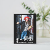 Carte Postale Invitation de la partie de graduation de script mo (Debout devant)