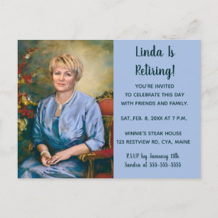 Carte Postale Invitation de la partie de retrait photo modifiabl