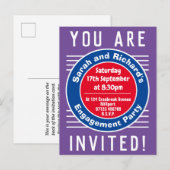 Carte Postale Invitation de la partie d'engagement (Devant / Derrière)