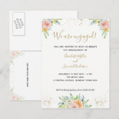 Carte Postale Invitation de la partie d'engagement floral inform (Devant / Derrière)