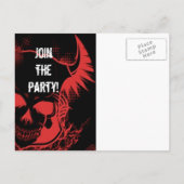 Carte Postale Invitation de la partie halloween du crâne (Dos)