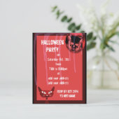 Carte Postale Invitation de la partie halloween du crâne (Debout devant)
