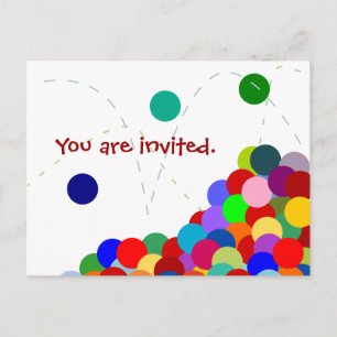 Carte postale Invitation de la partie rebondissant