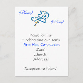 Carte Postale Invitation de la première communion Sainte-Bleue R