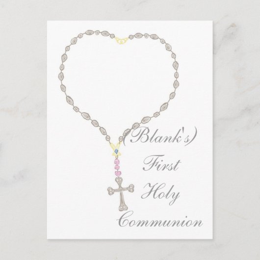Carte Postale Invitation de la première sainte communion (Devant)