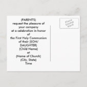 Carte Postale Invitation de la première sainte communion (Dos)