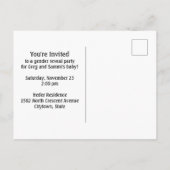 Carte postale Invitation de la révélation de genre (Dos)