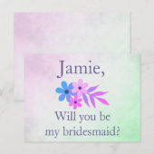 Carte Postale Invitation de la servante de la floraison violette (Devant / Derrière)