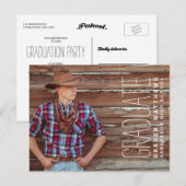 Carte Postale Invitation de la soirée de graduation en typograph (Devant / Derrière)