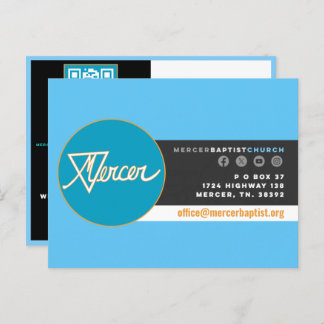 Carte postale Invitation de l'église Mercer Baptis