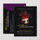 Carte Postale Invitation de Mardi Gras (Devant / Derrière)