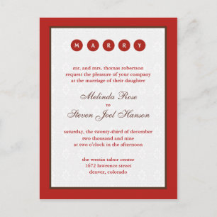 Carte Postale Invitation de mariage