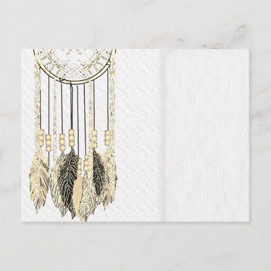 Carte Postale Invitation de mariage à texture de capteur de rêve (Devant)