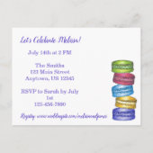 Carte Postale Invitation de mariage avec des cookies Macaron fra (Dos)