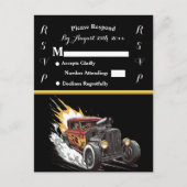 Carte Postale Invitation de mariage et Hot Rod (Devant)