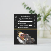 Carte Postale Invitation de mariage et Hot Rod (Debout devant)