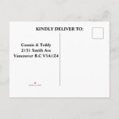 Carte Postale Invitation de mariage et Hot Rod (Dos)