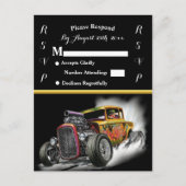 Carte Postale Invitation de mariage et Hot Rod (Devant)