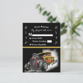 Carte Postale Invitation de mariage et Hot Rod (Debout devant)