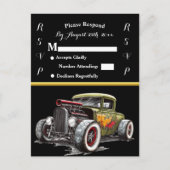 Carte Postale Invitation de mariage et Hot Rod (Devant)