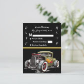Carte Postale Invitation de mariage et Hot Rod (Debout devant)