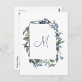 Carte postale Invitation de mariage pour monogramm (Devant / Derrière)