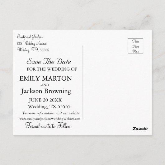 Carte postale Invitation de mariage pour monogramm (Dos)