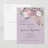 Carte Postale Invitation de mariage printanier rose (Devant / Derrière)