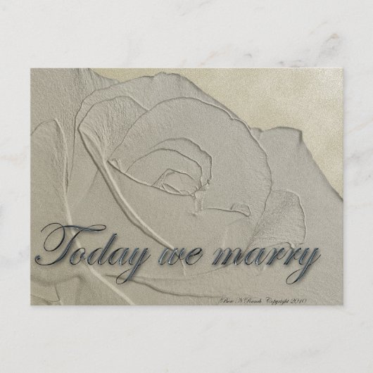 Carte Postale Invitation de mariage Rose en relief (Devant)