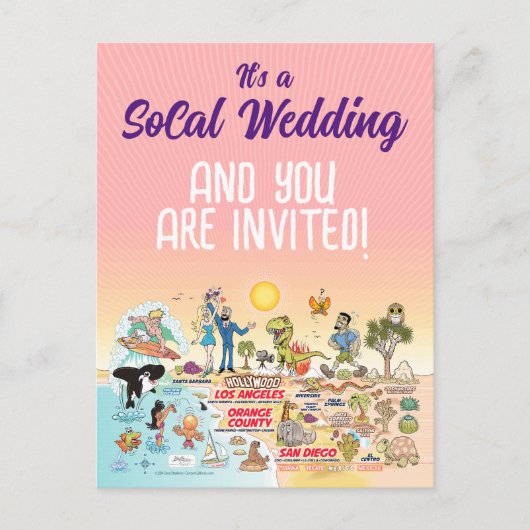 Carte Postale Invitation de mariage SoCal (Devant)