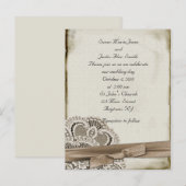 Carte Postale Invitation de mariage vintage (Devant / Derrière)