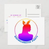 Carte Postale Invitation de Miami Bunny Girl Bachelorette Party (Devant / Derrière)