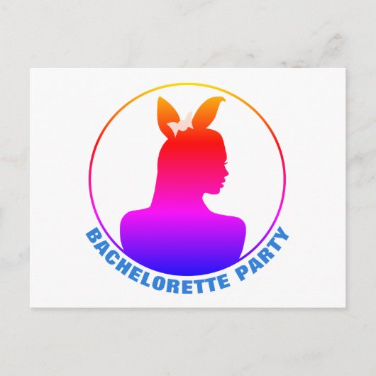 Carte Postale Invitation de Miami Bunny Girl Bachelorette Party (Devant)
