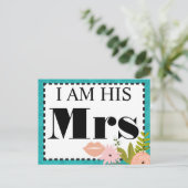 Carte Postale Invitation de Mint Mariage damassé moderne (Debout devant)