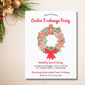 Carte Postale Invitation de Noël Cookie Exchange Party