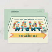 Carte postale Invitation de nuit du jeu de société (Devant / Derrière)