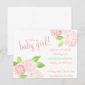 Carte Postale Invitation de Pink Hydrangea (Devant / Derrière)