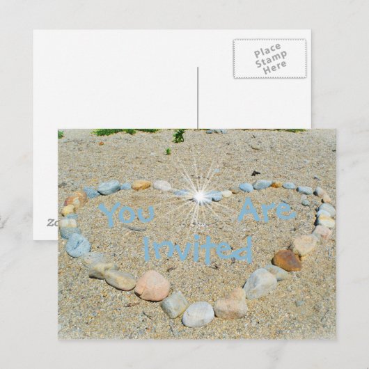 Carte Postale Invitation de plage (Devant / Derrière)